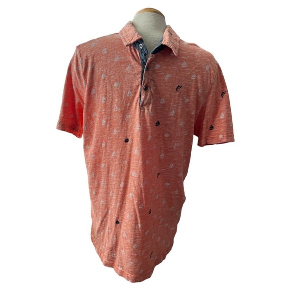 POINT ZERO Polo Shirt Men's Size Large Nautical Peach Colour - Picture 3 of 13